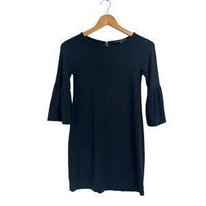 WHBM Black Bell Sleeve Stretch Mini Dress XXS LBD